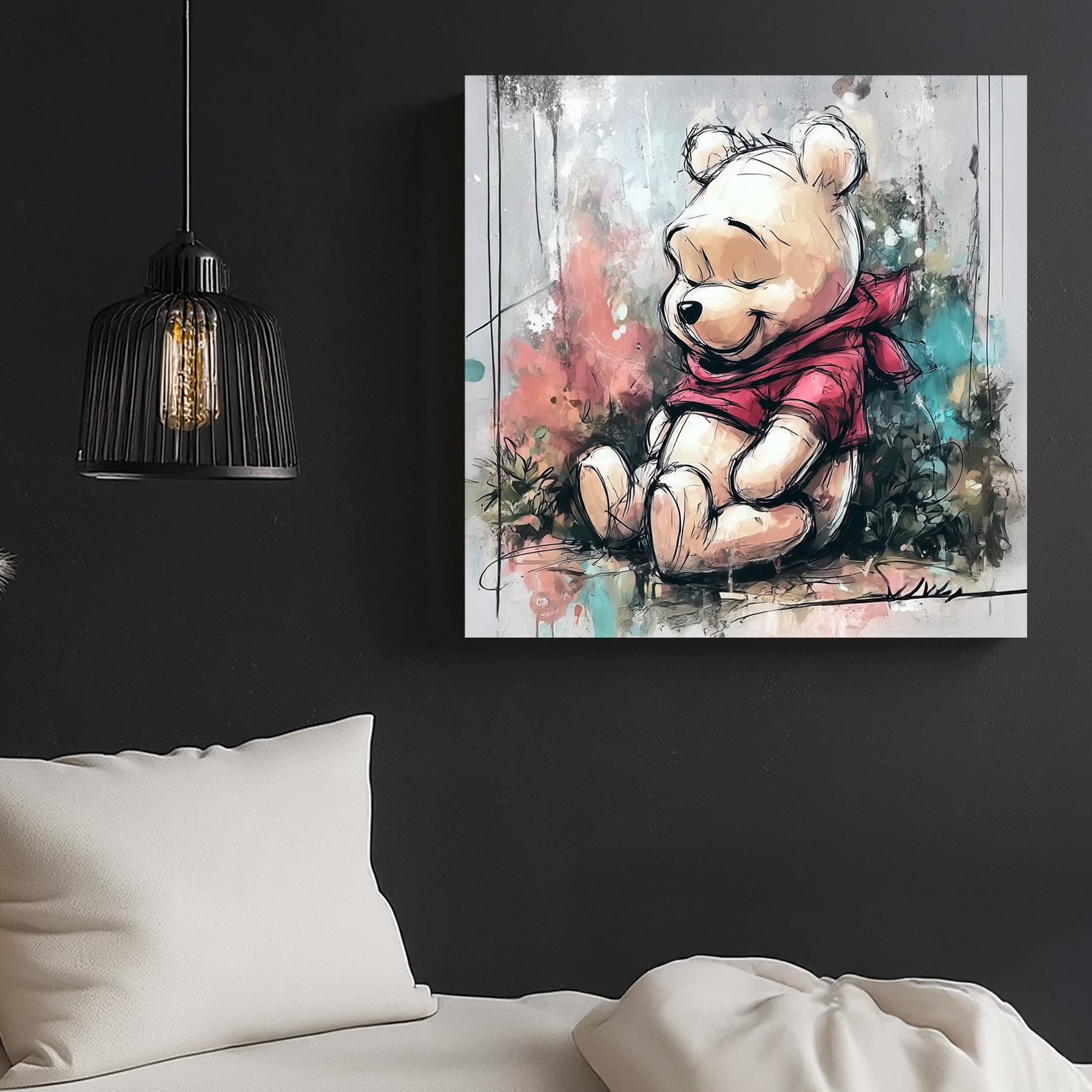 pooh bear nursery wall art