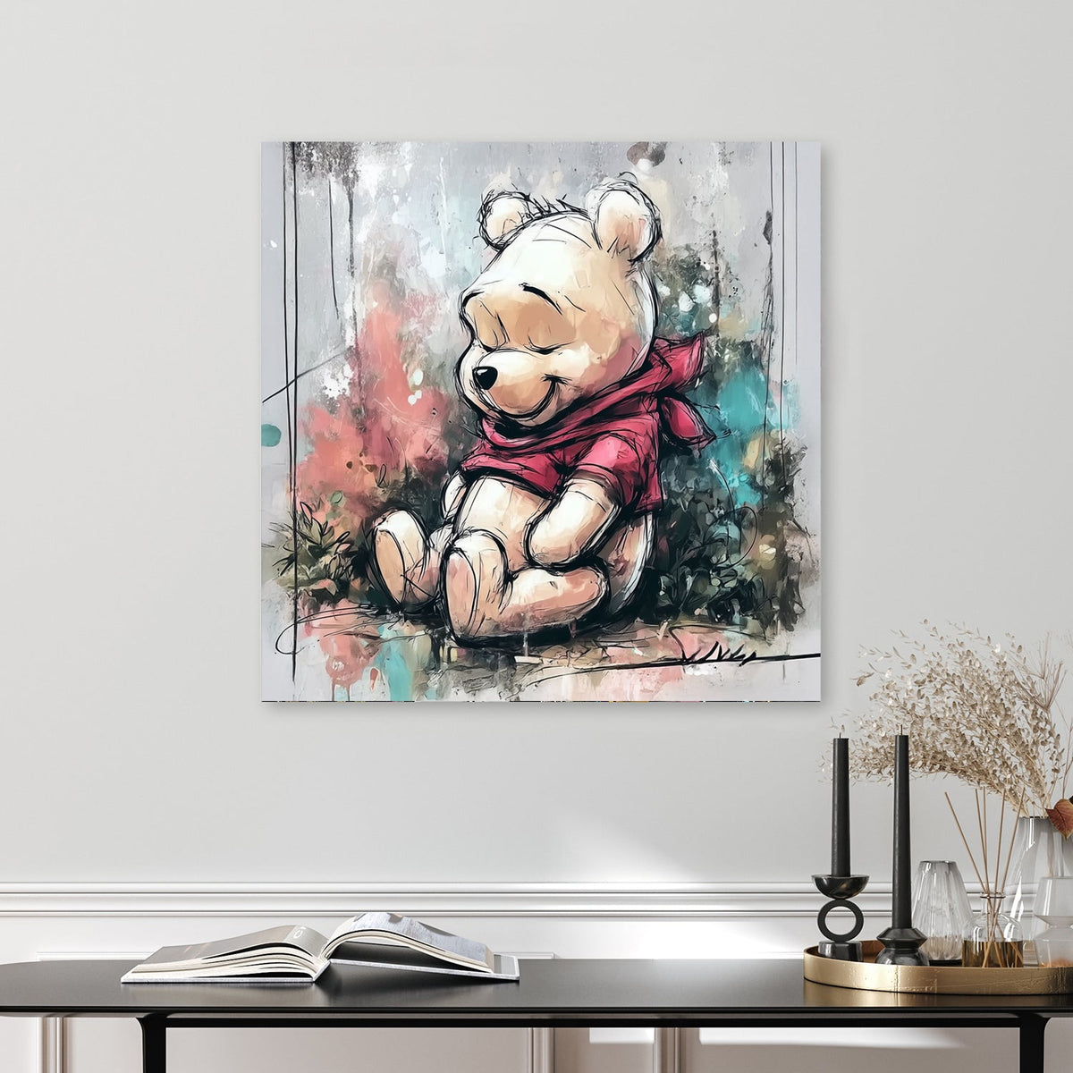 pooh bear nursery wall art