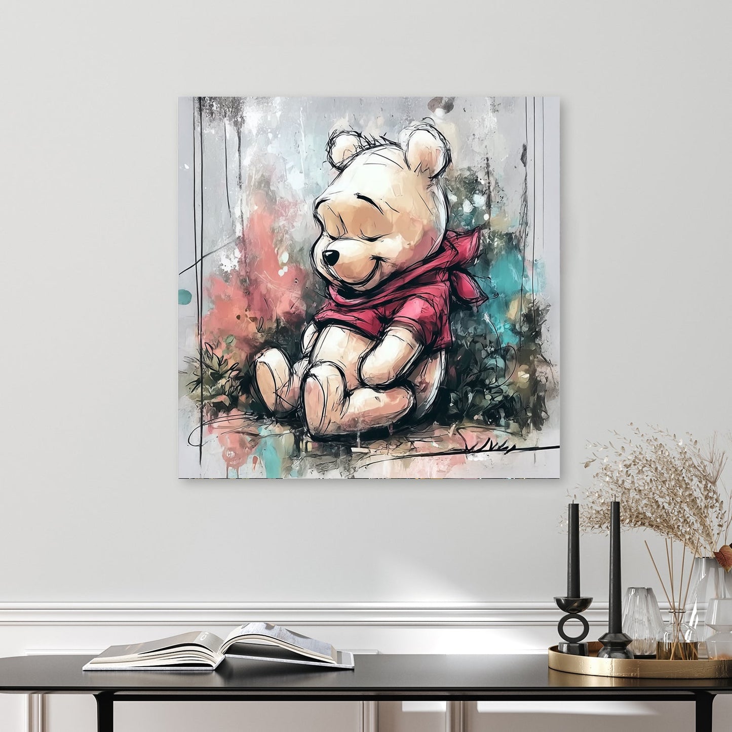 pooh bear nursery wall art