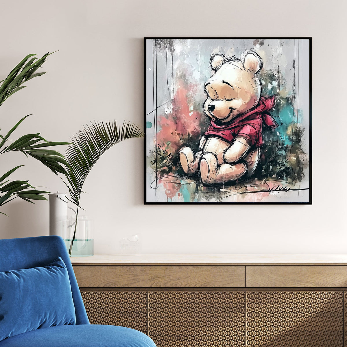 pooh bear nursery wall art