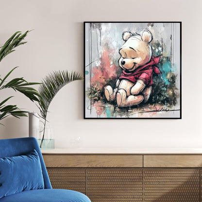 pooh bear nursery wall art