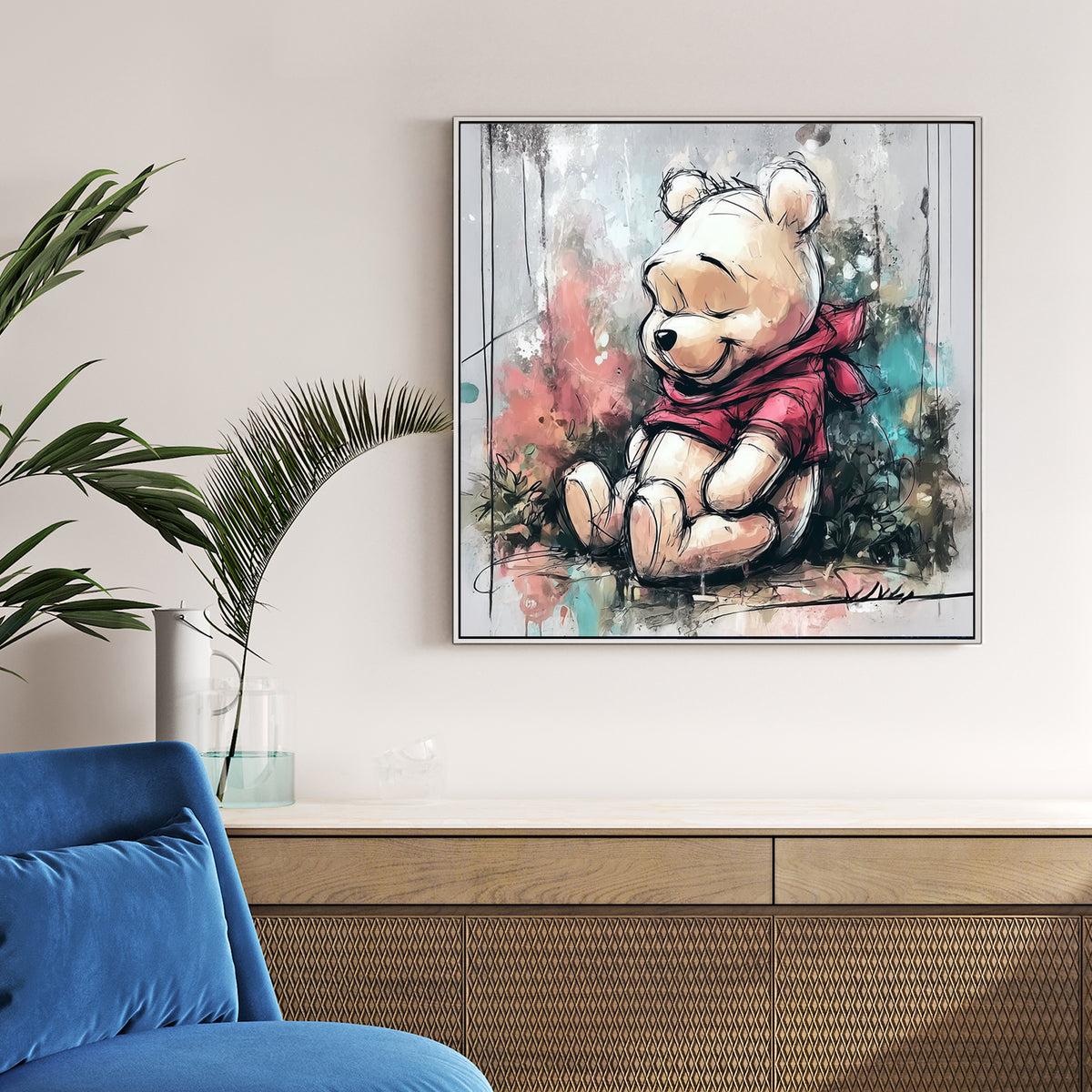 pooh bear nursery wall art