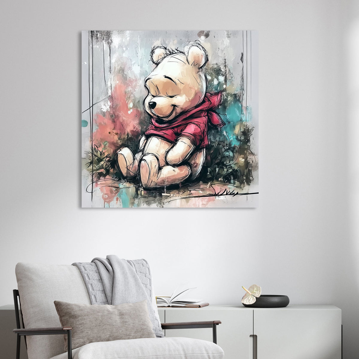 pooh bear nursery wall art
