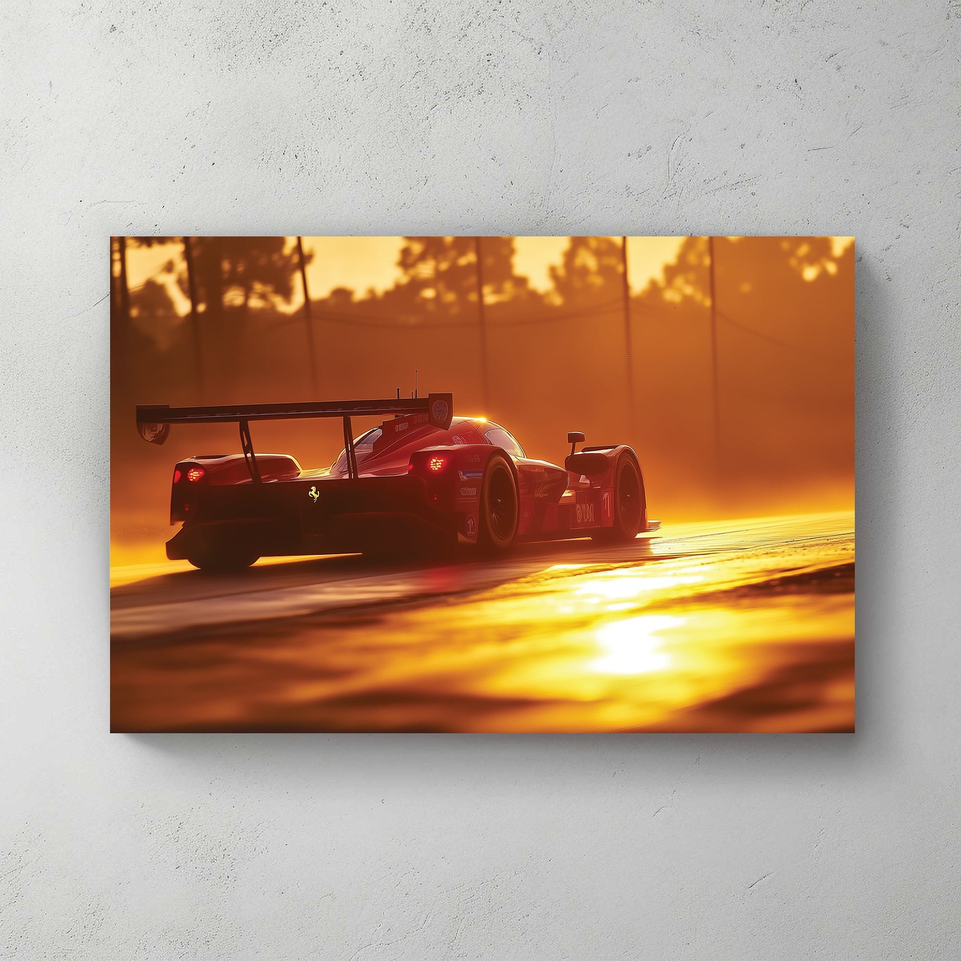 Ferrari Le Mans race car wall art