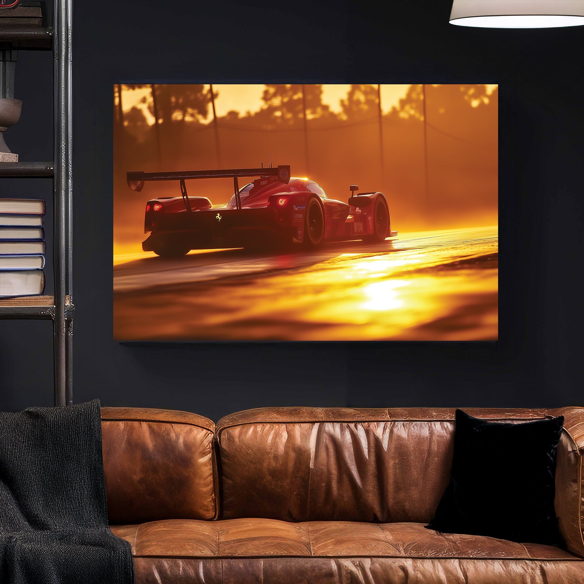Ferrari Le Mans race car wall art