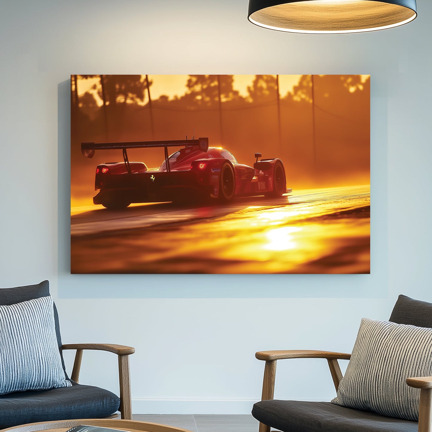 Ferrari Le Mans race car wall art