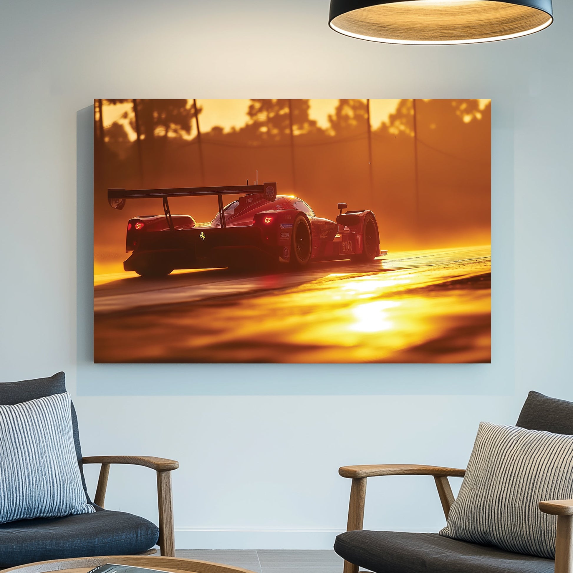 Ferrari Le Mans race car wall art