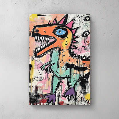 graffiti dinosaur wall art
