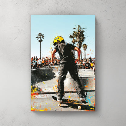 skateboarder in Venice Beach wall art