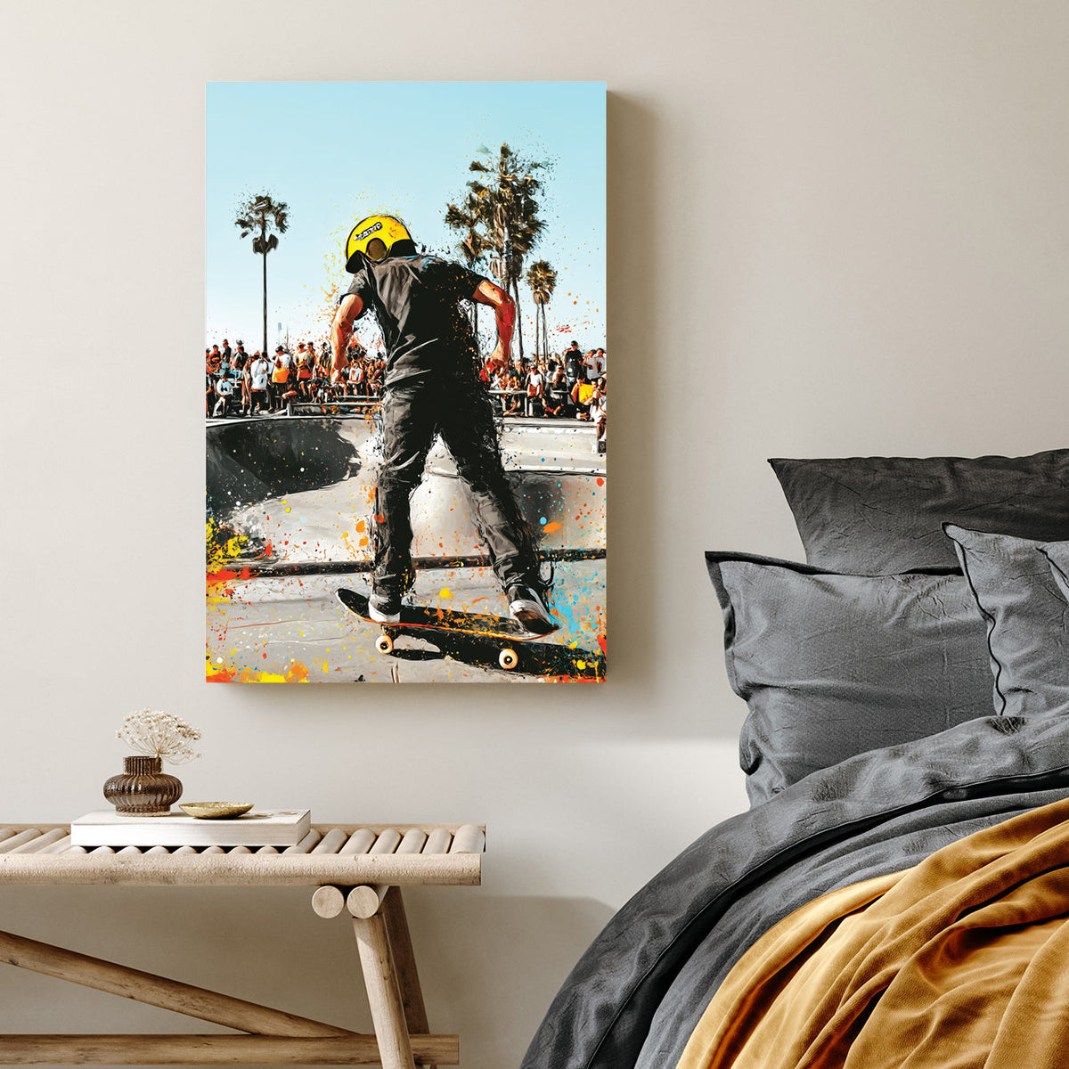 skateboarder in Venice Beach wall art