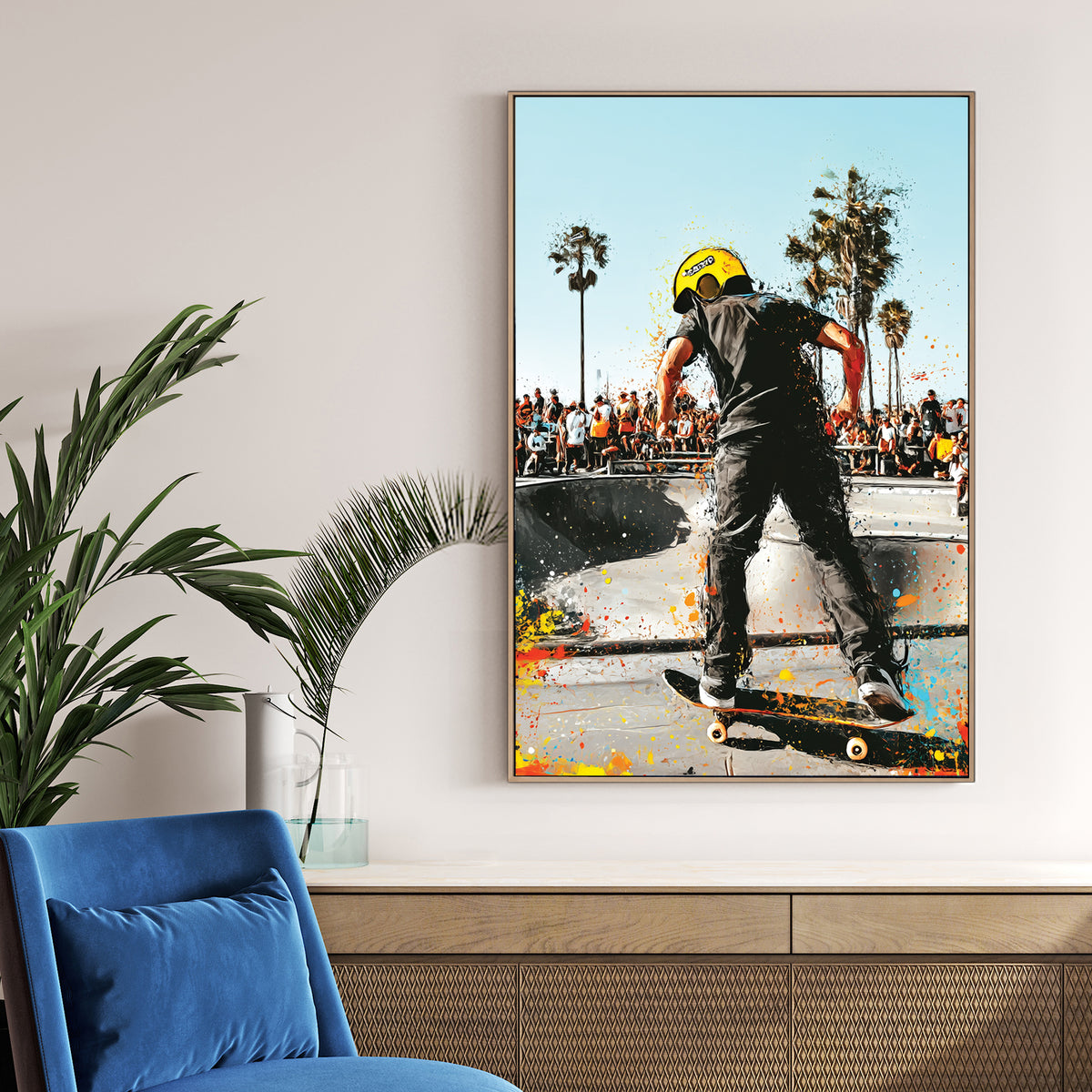 skateboarder in Venice Beach wall art