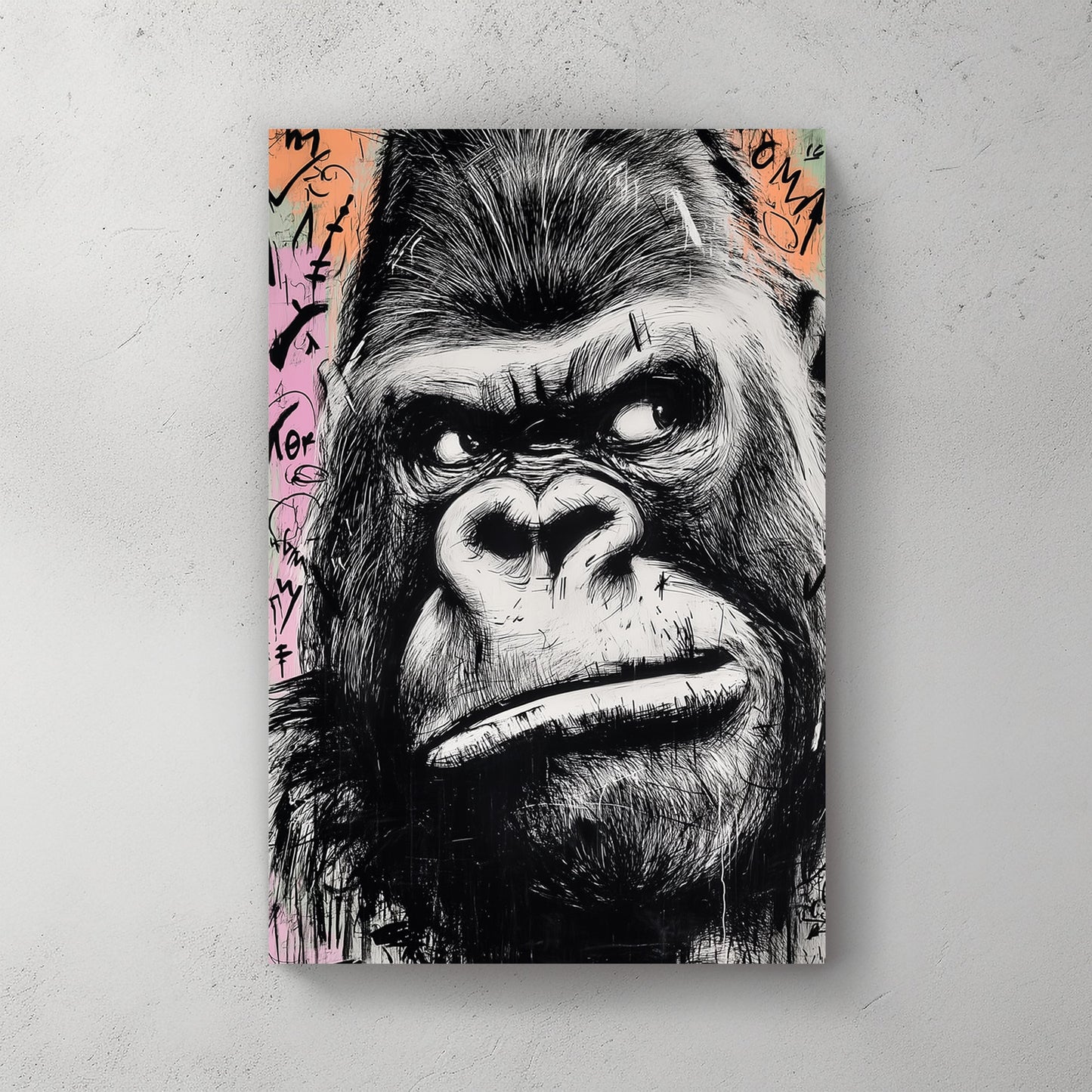 graffiti gorilla face urban wall art