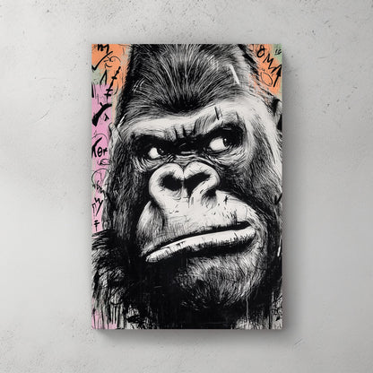 graffiti gorilla face urban wall art