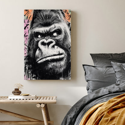 graffiti gorilla face urban wall art
