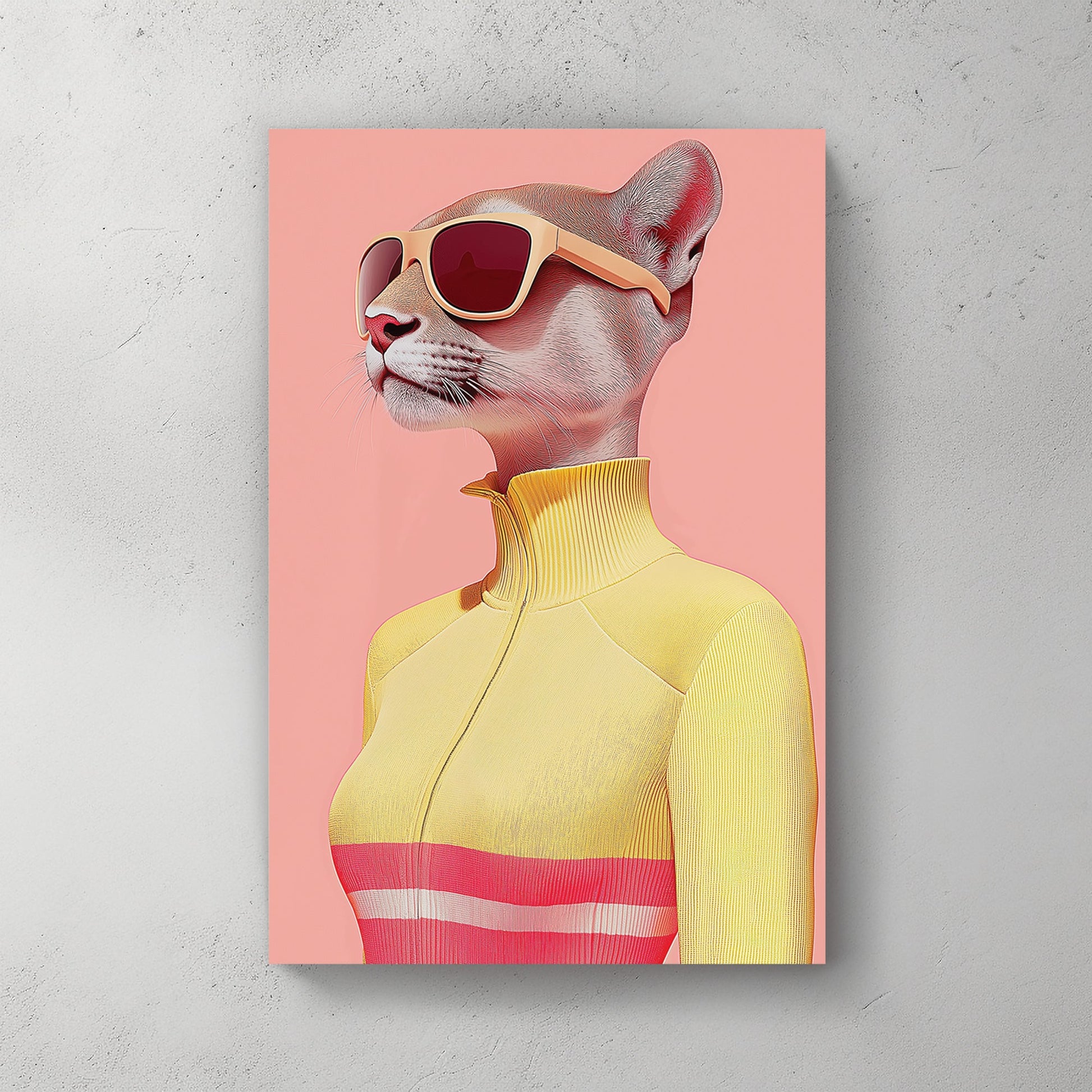 fashionable cat in sunglasses wall art
