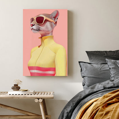fashionable cat in sunglasses wall art
