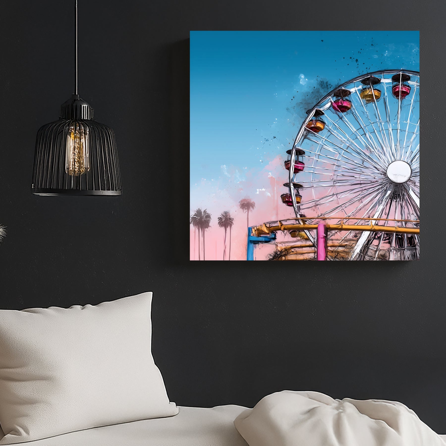 Santa Monica Pier Ferris wheel wall art