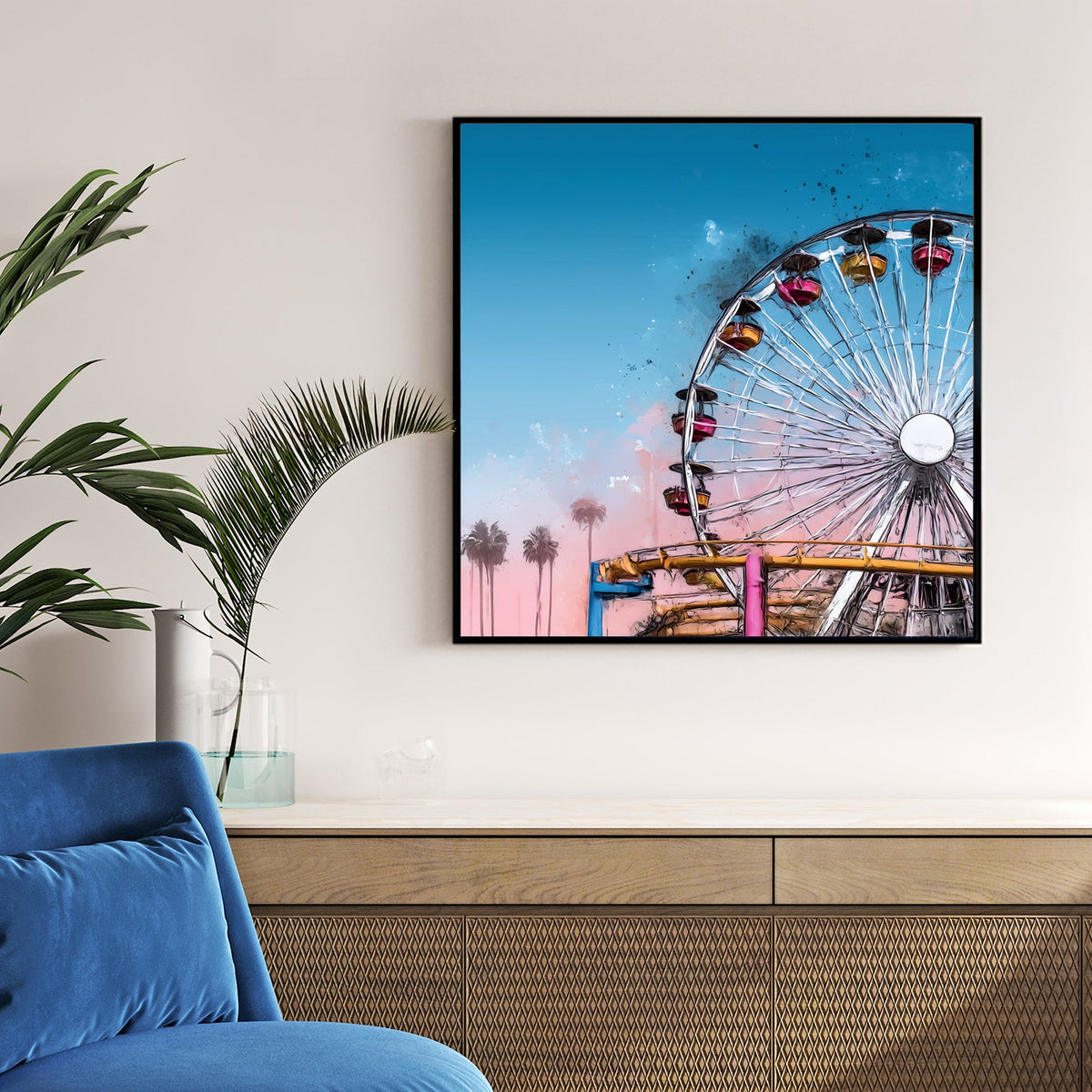 Santa Monica Pier Ferris wheel wall art