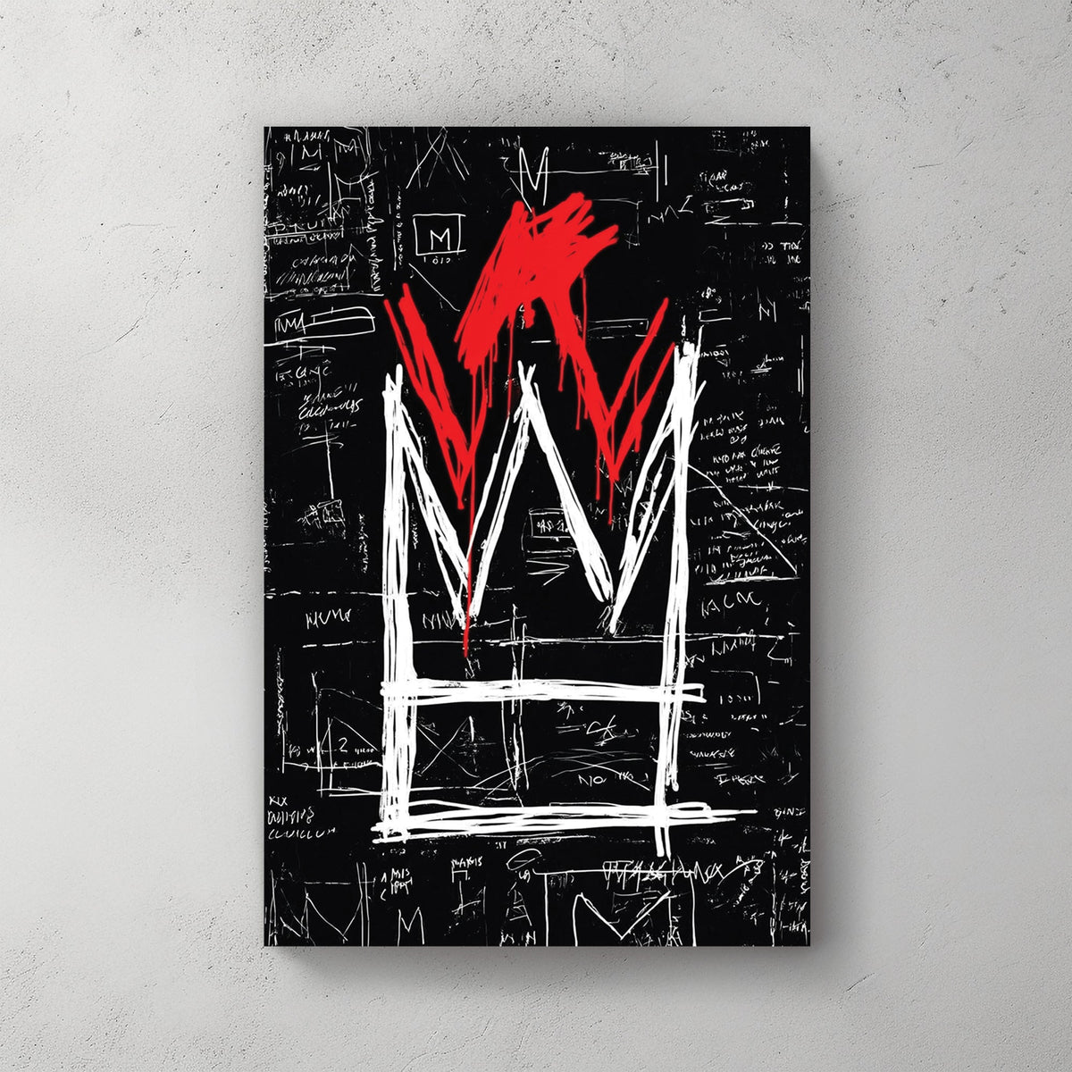 basquiat crown graffiti wall art