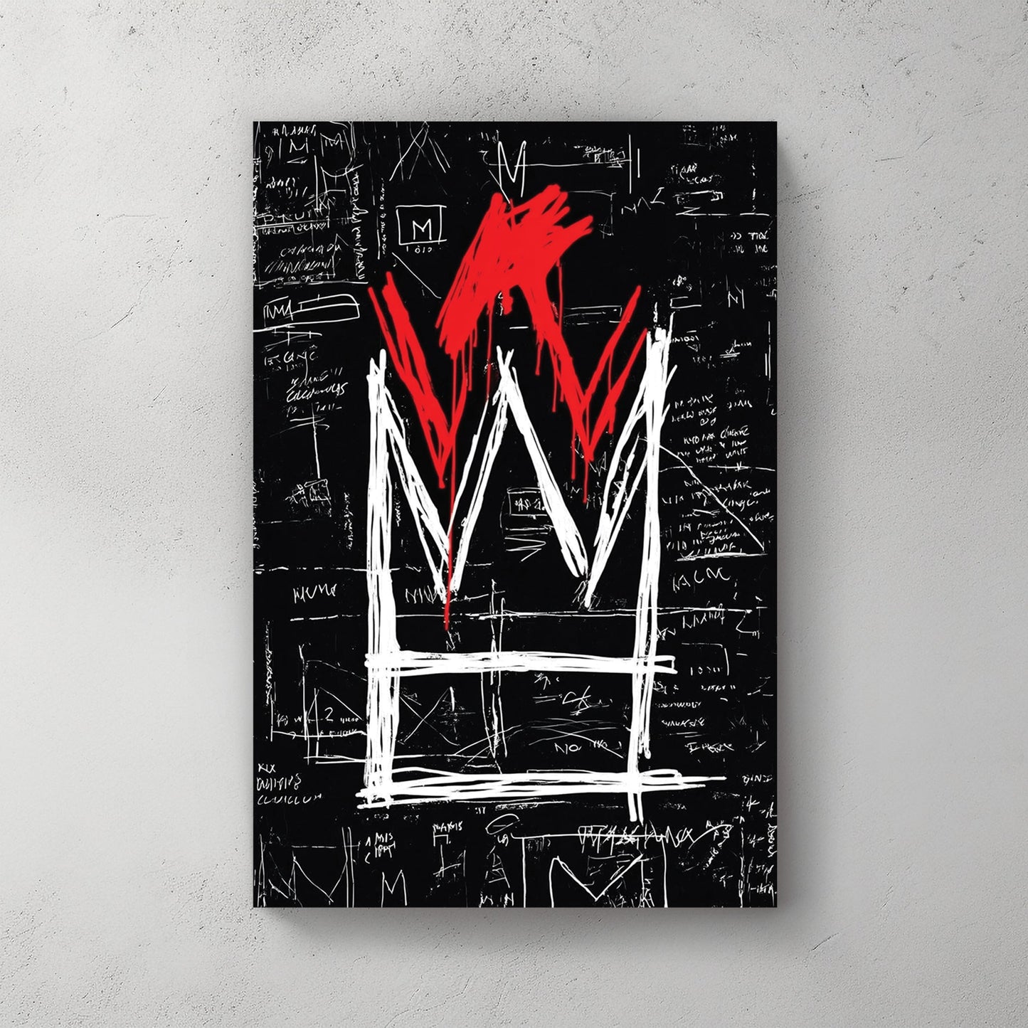 basquiat crown graffiti wall art