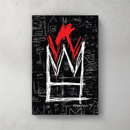 basquiat crown graffiti wall art
