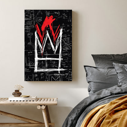basquiat crown graffiti wall art