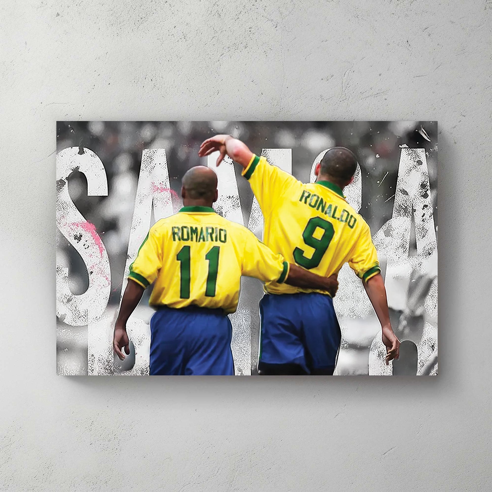 romario ronaldo brazil soccer wall art