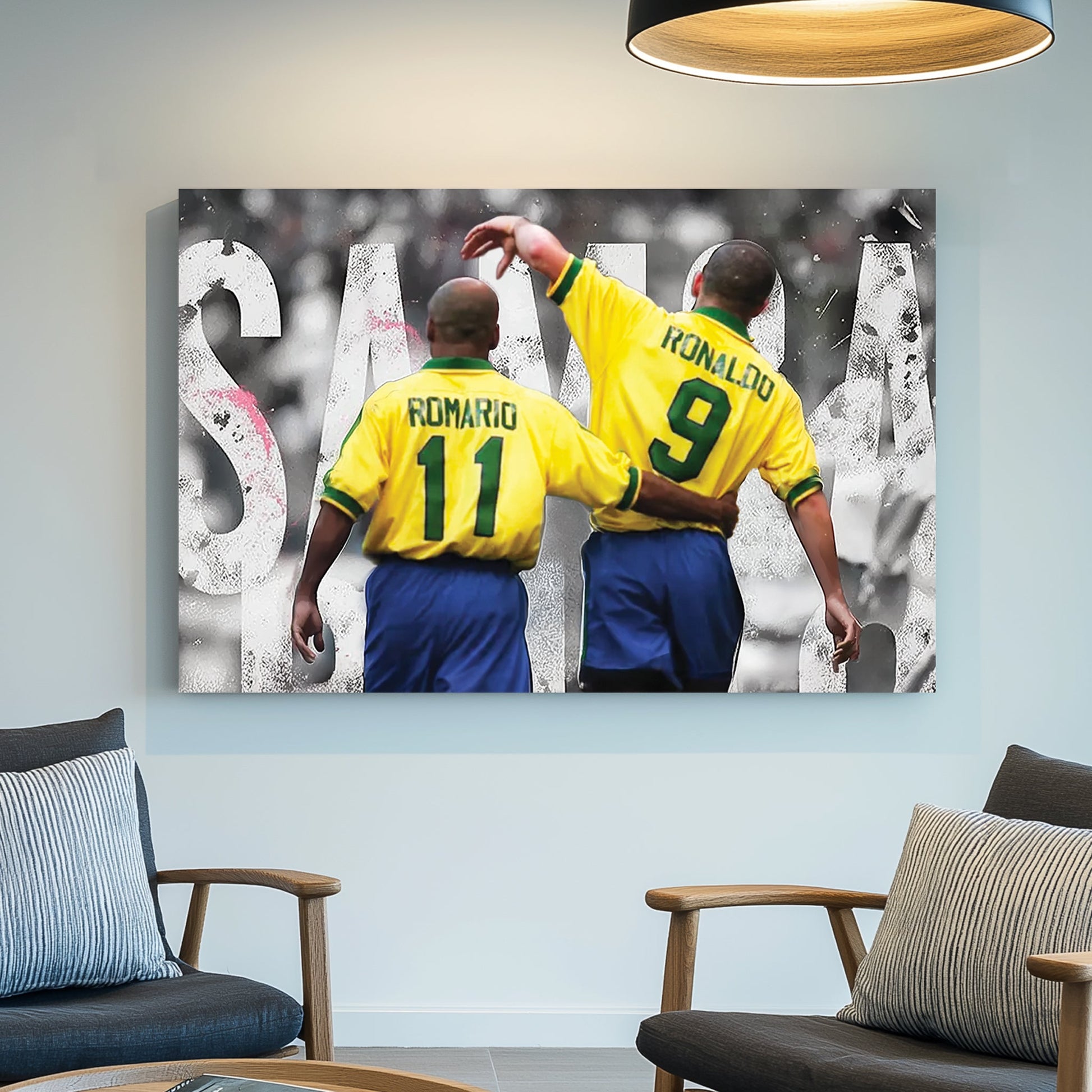 romario ronaldo brazil soccer wall art