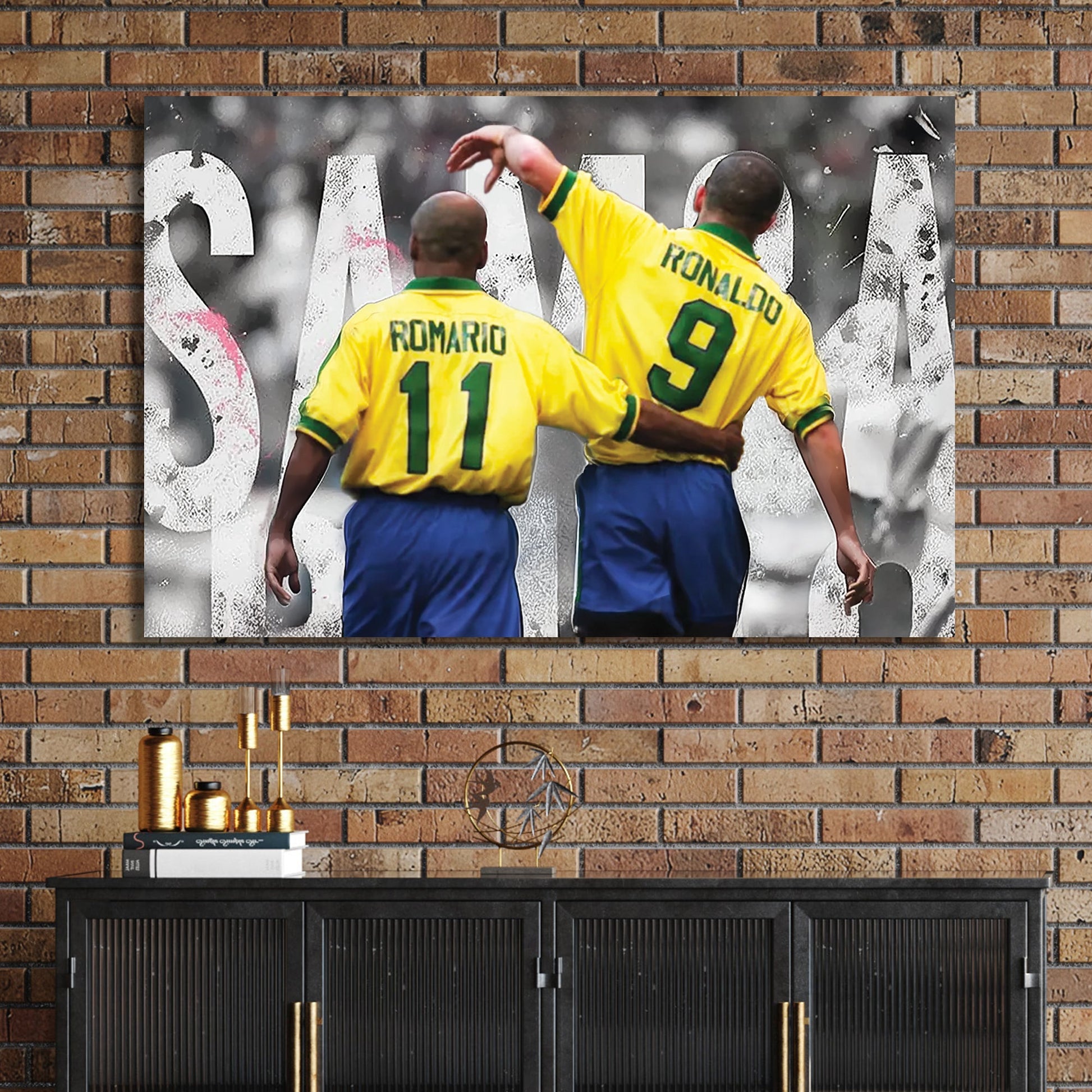 romario ronaldo brazil soccer wall art
