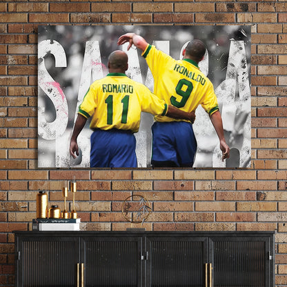 romario ronaldo brazil soccer wall art