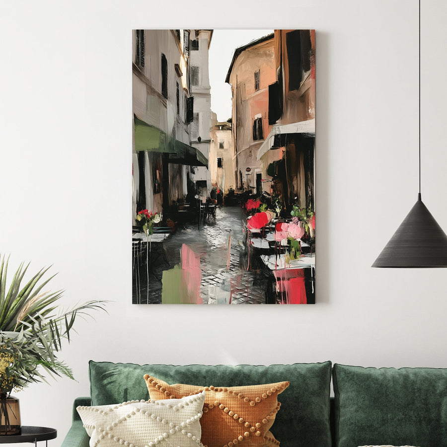 trattoria alley italian street wall art