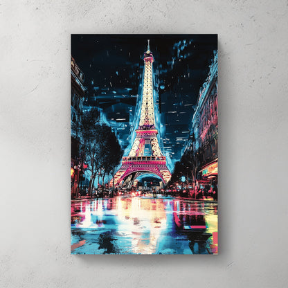 neon paris eiffel tower wall art