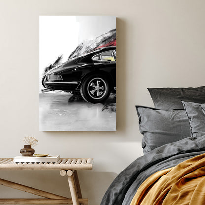 black porsche 911 wall art