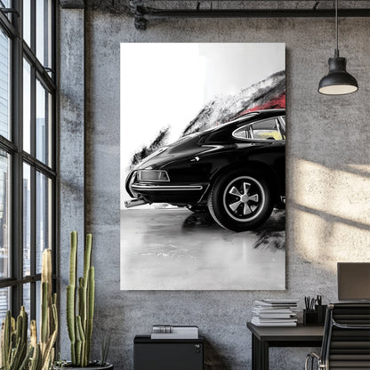 black porsche 911 wall art
