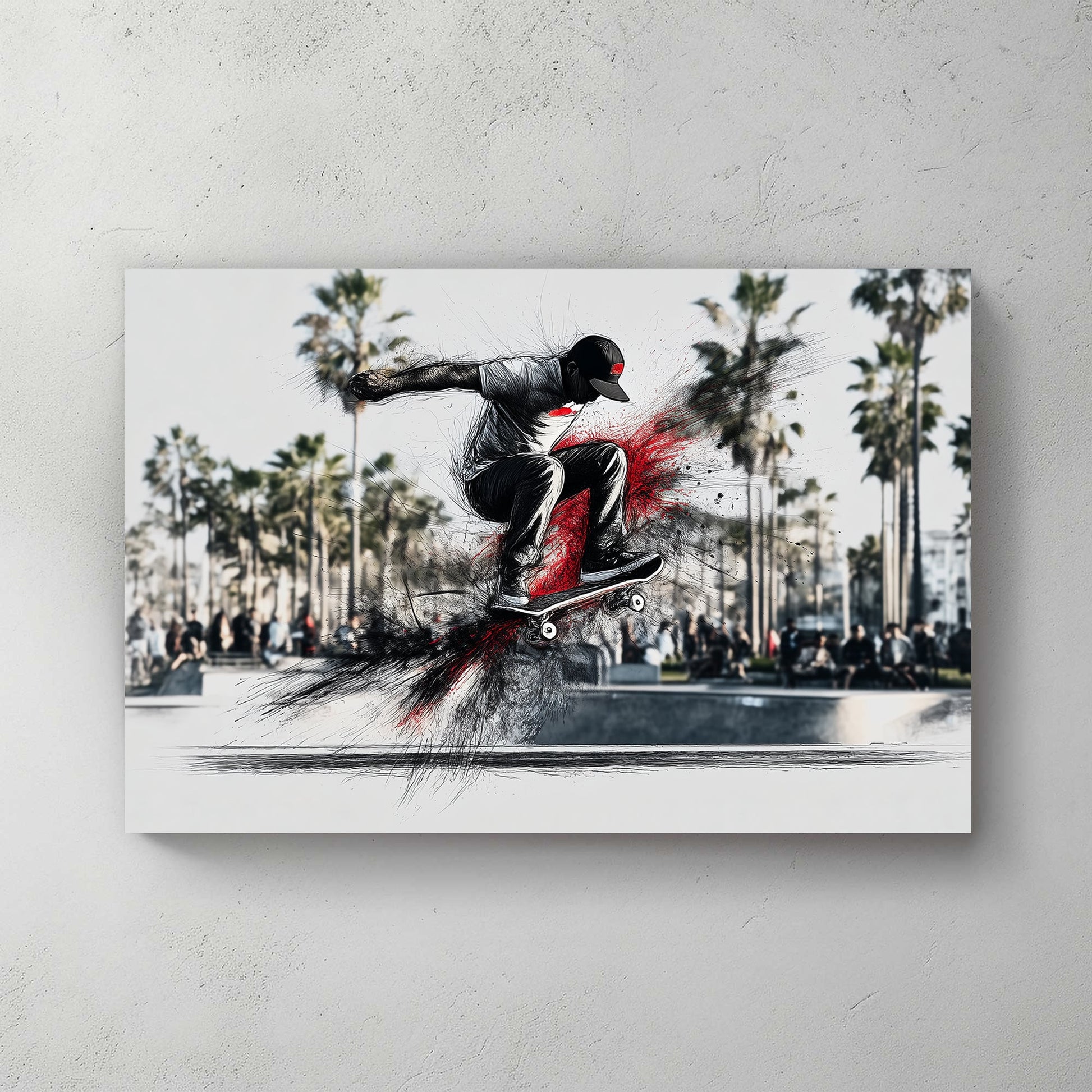 skateboard ollie wall art