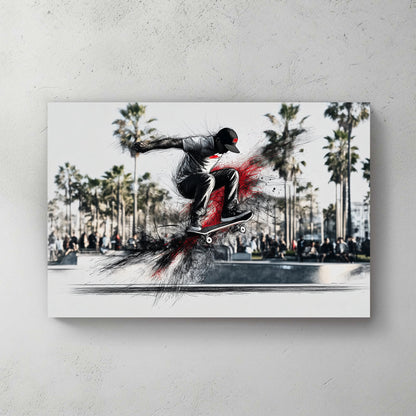 skateboard ollie wall art