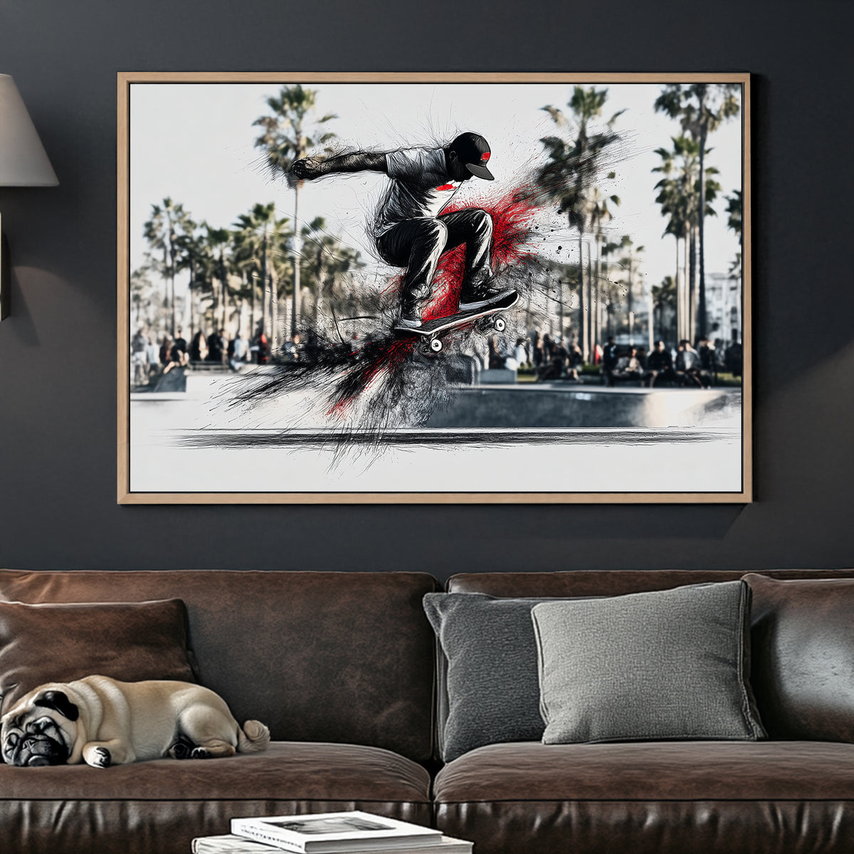 skateboard ollie wall art