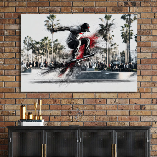 skateboard ollie wall art