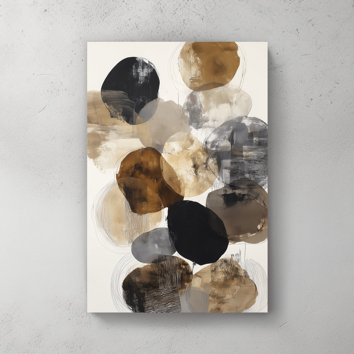 abstract neutral circles wall art