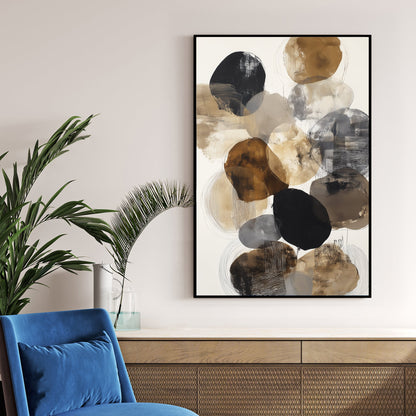 abstract neutral circles wall art