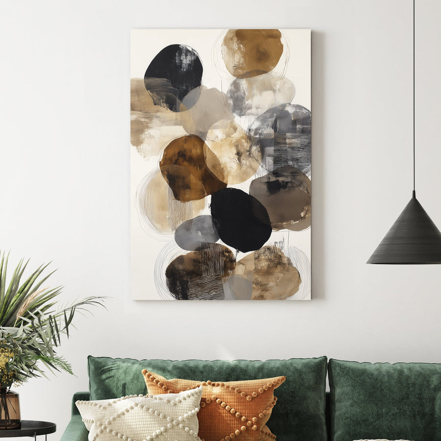 abstract neutral circles wall art