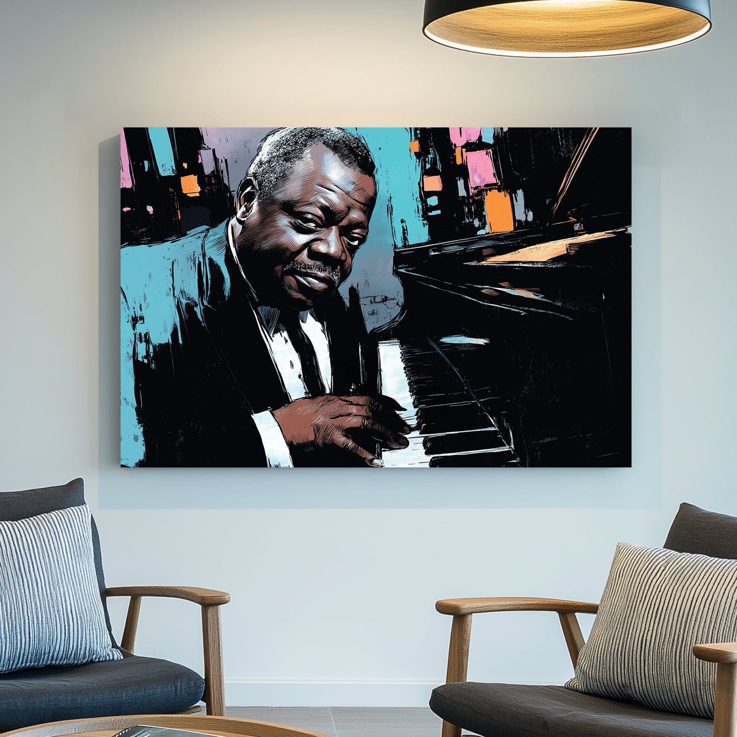 oscar peterson piano jazz wall art