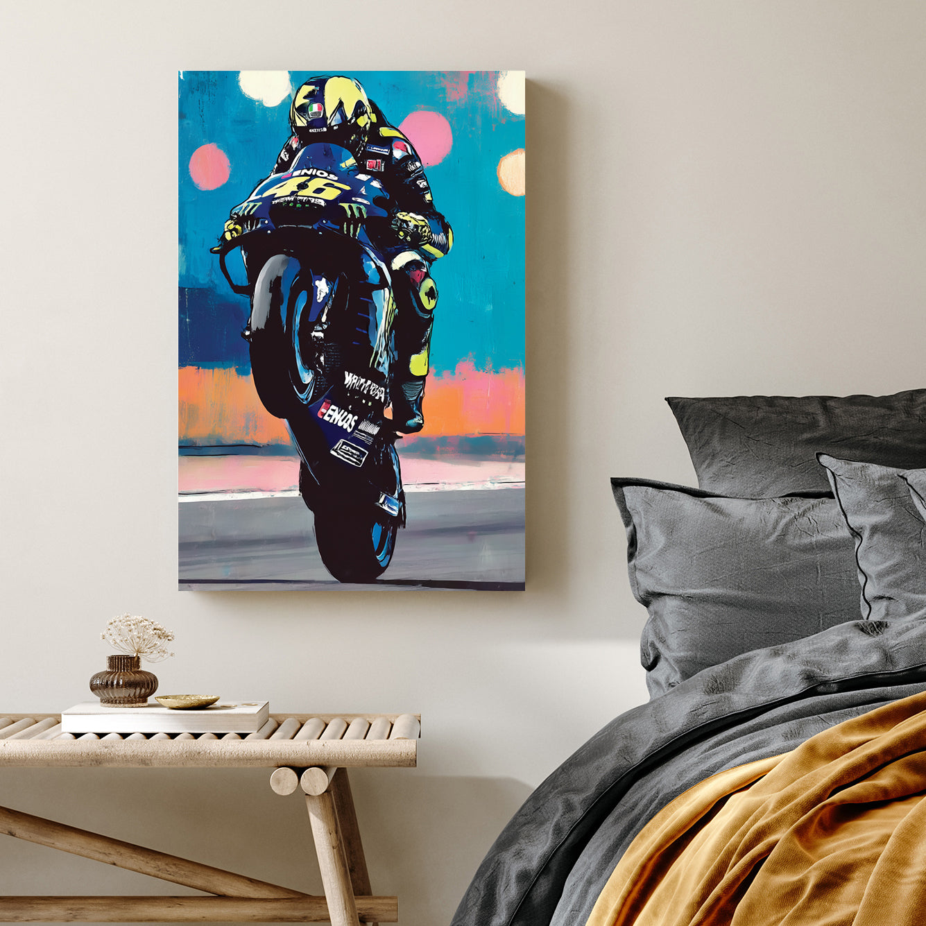 Valentino Rossi motorcycle wall art