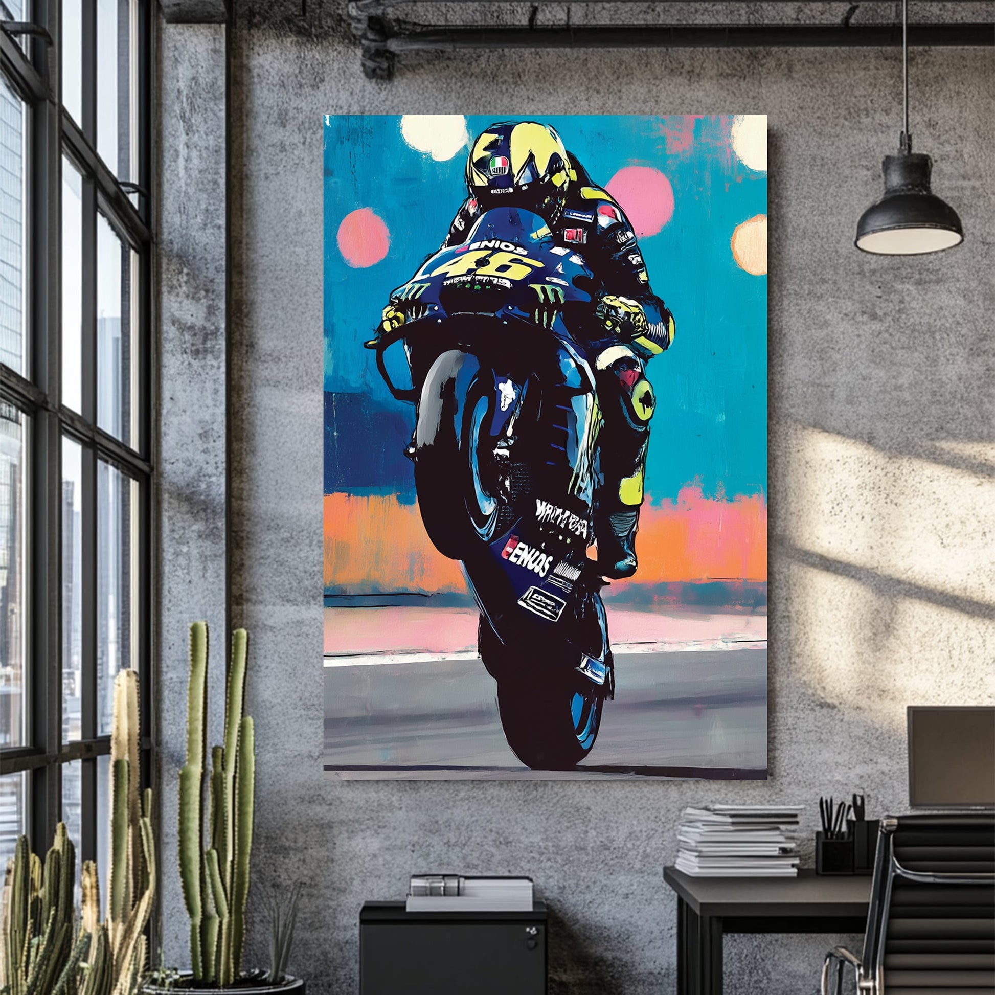 Valentino Rossi motorcycle wall art