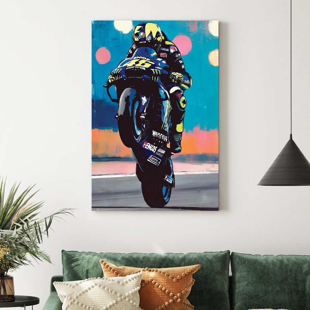 Valentino Rossi motorcycle wall art