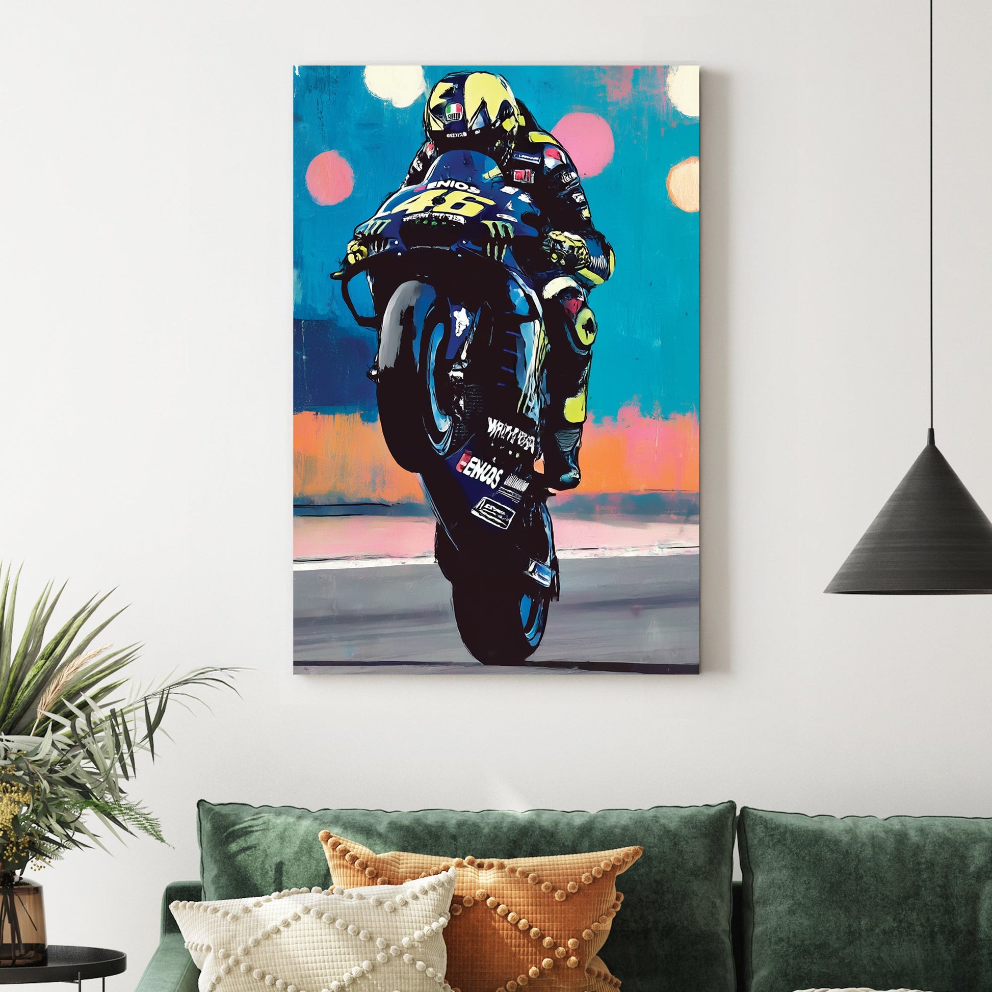 Valentino Rossi motorcycle wall art