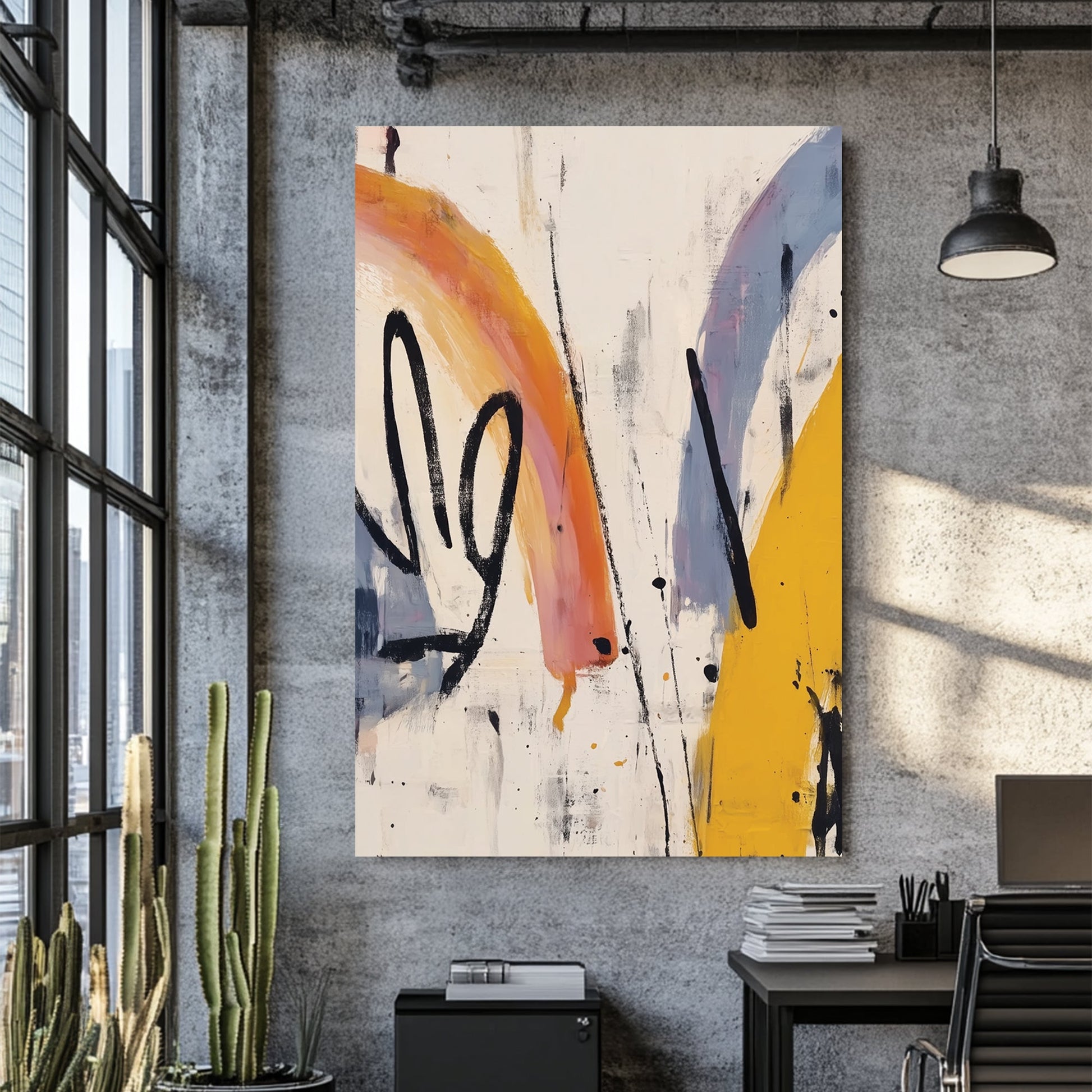abstract sunrise motion wall art