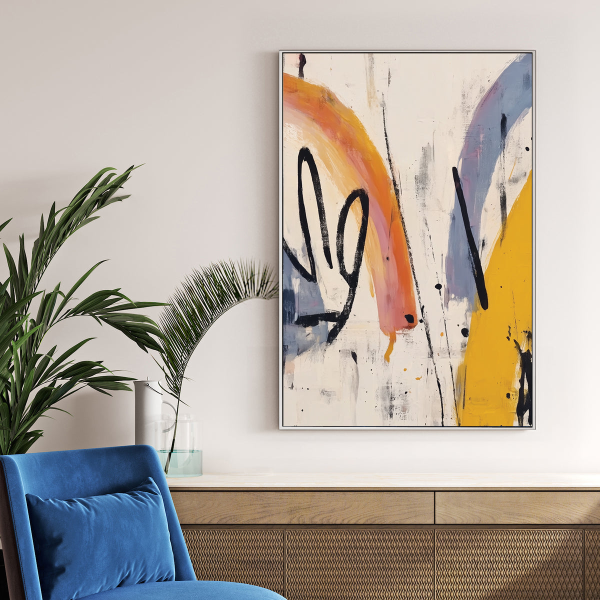 abstract sunrise motion wall art