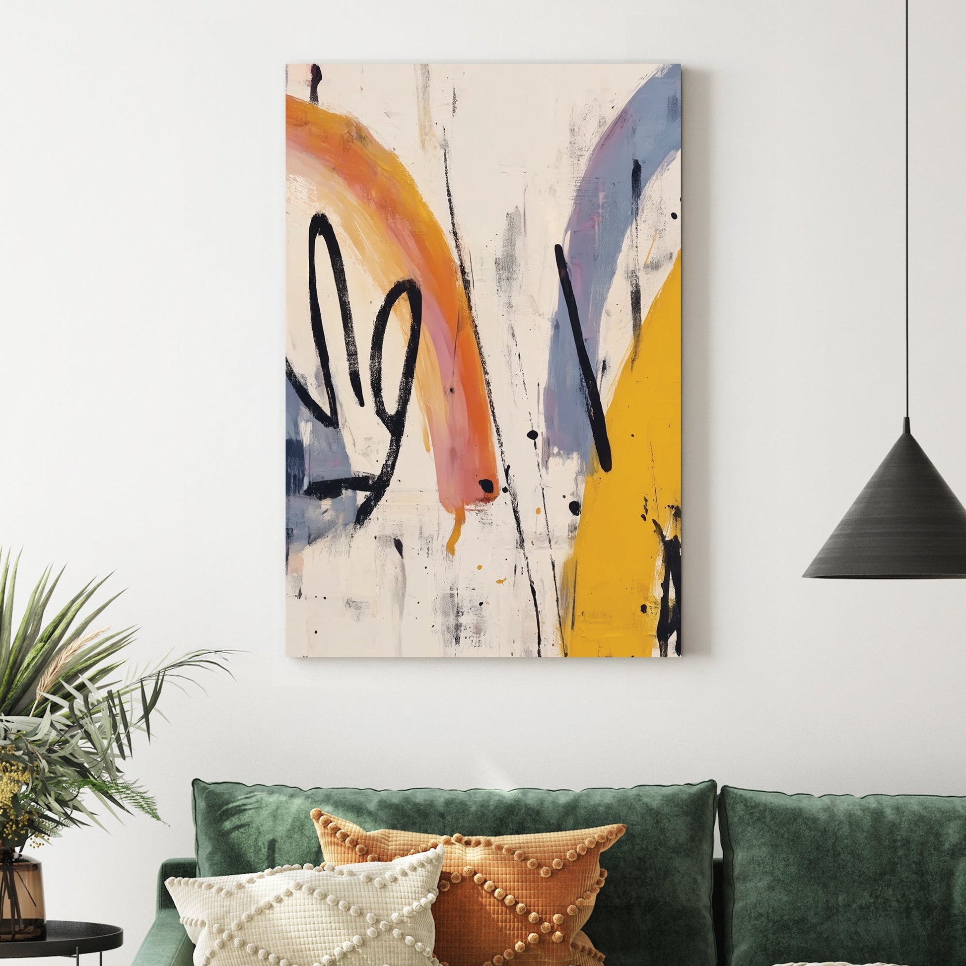 abstract sunrise motion wall art