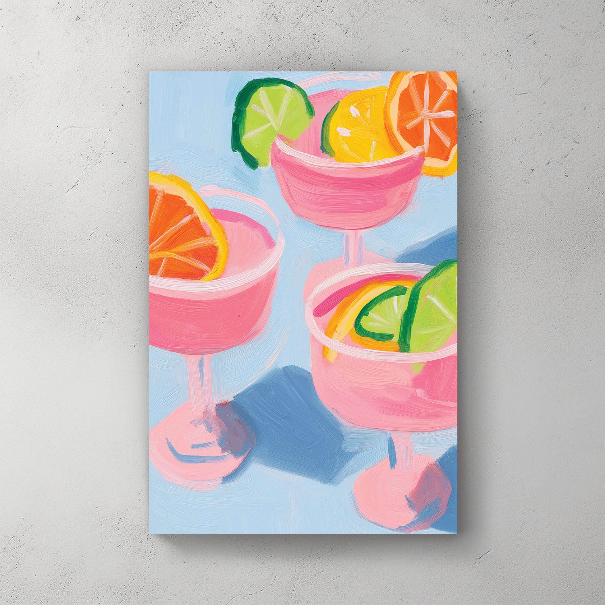 citrus goblets colourful wall art